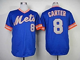 New York Mets #8 Carter 1983 Mitchell And Ness Throwback Blue Pullover Stitched MLB Jersey Sanguo,baseball caps,new era cap wholesale,wholesale hats